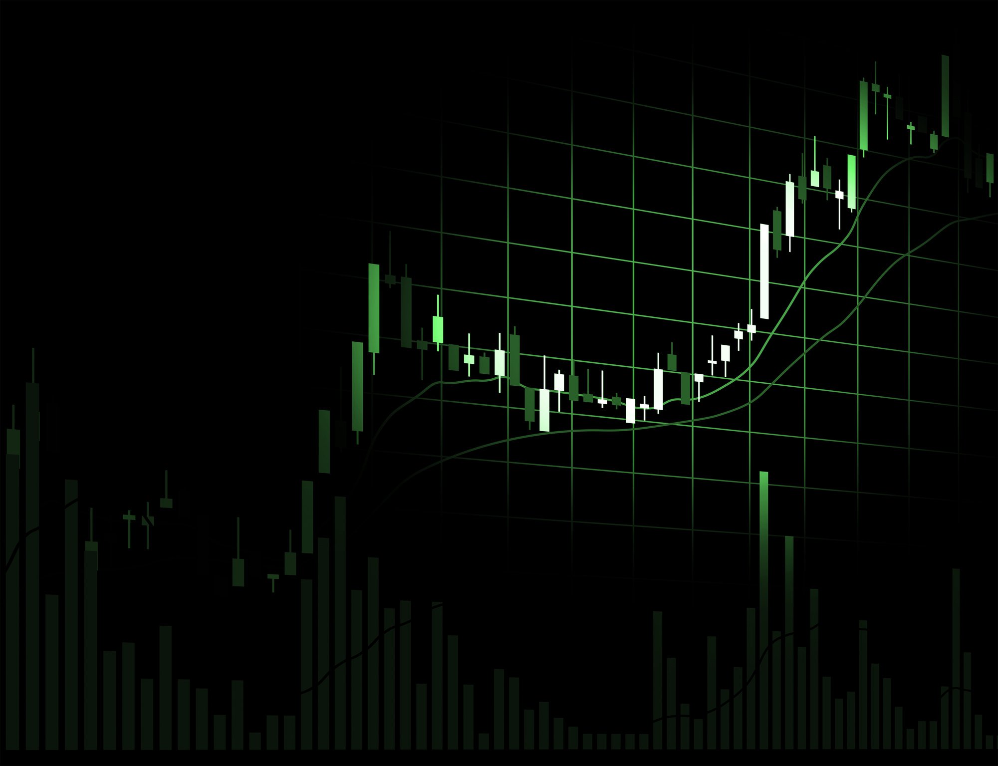 Candle stick graph chart of stock market investment trading